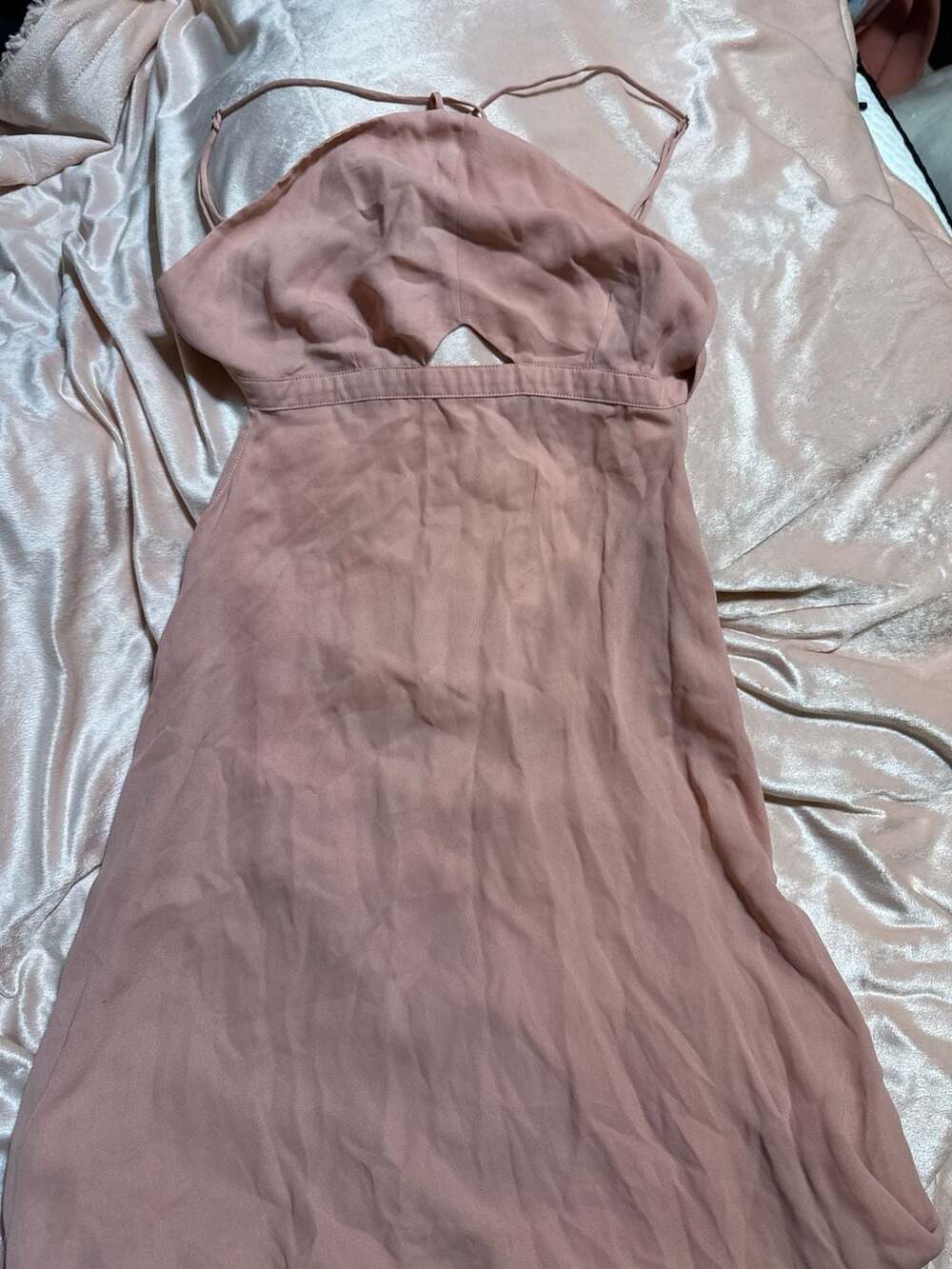 Tavik Rose Blush Mini Halter Dress, Size M